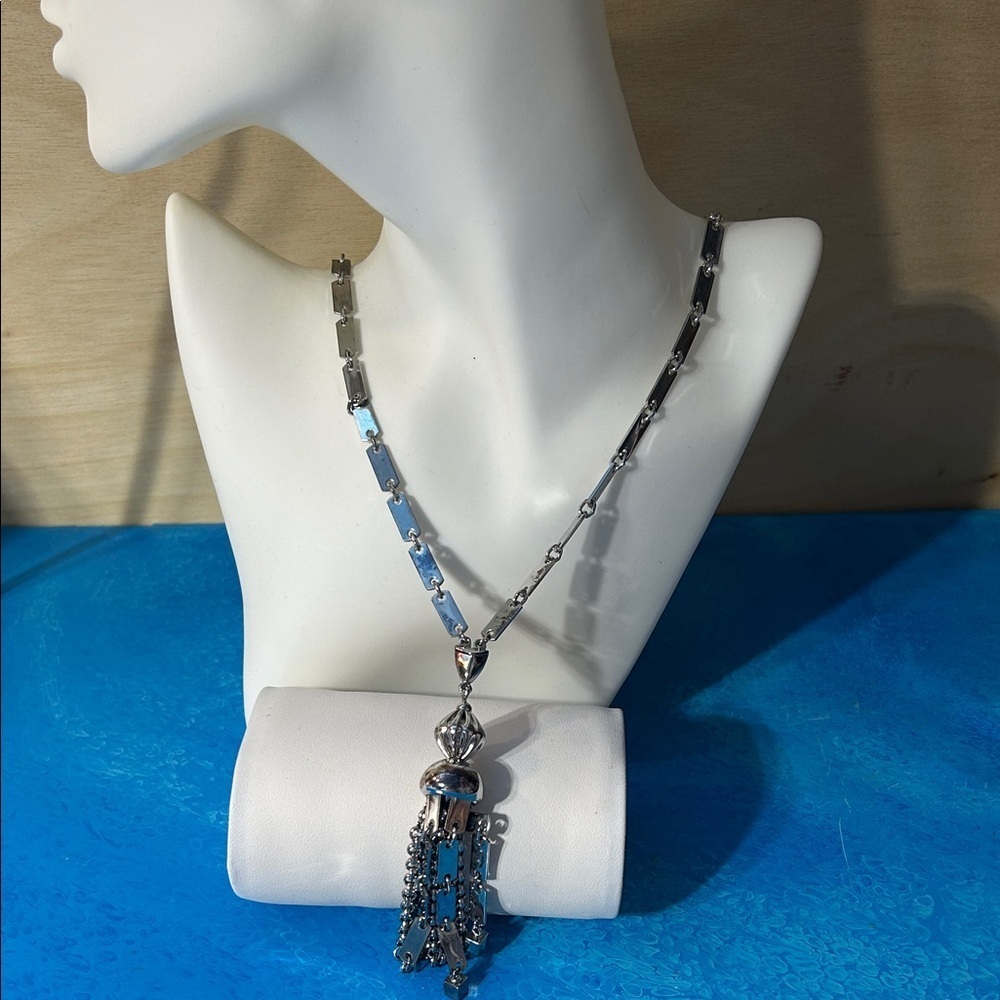 Elegant Silver long 18 inches Necklace with tassel
